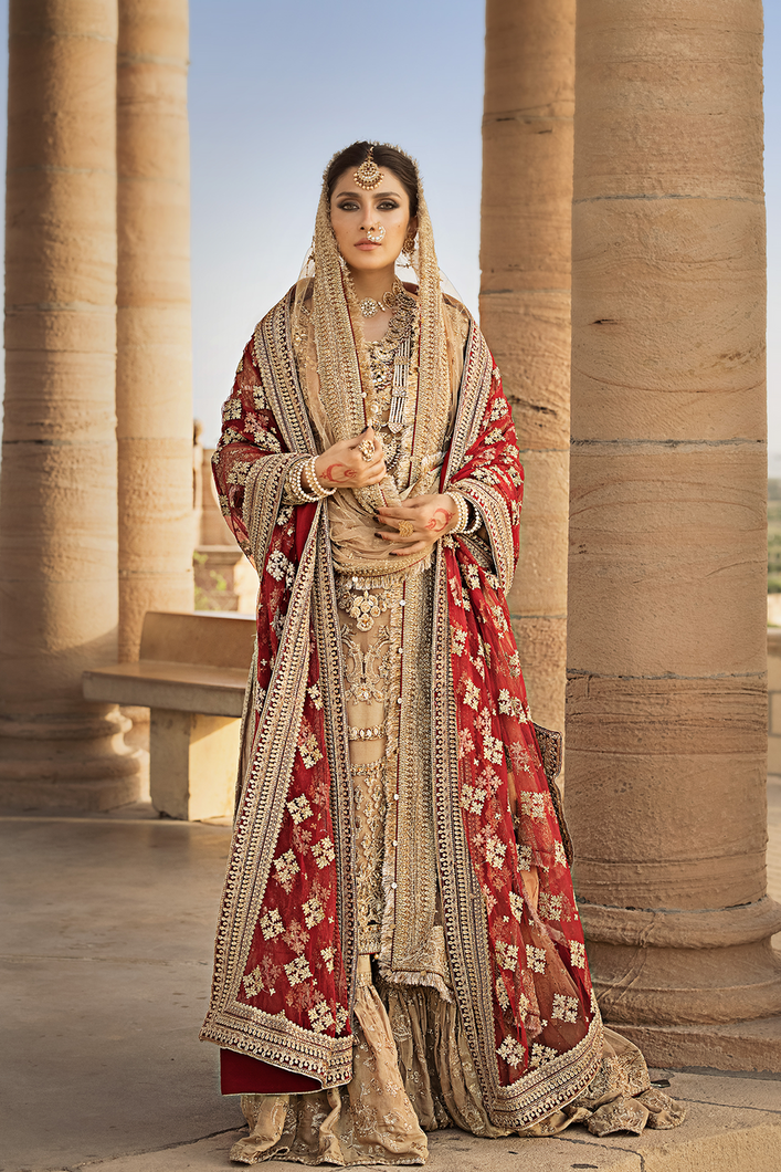 Buy Erum Khan | JAHAN VOL II LUXURY EMBROIDERED  WEDDING COLLECTION 2023 from our website. We have various PAKISTANI DRESSES ONLINE IN UK. Get your unstitched or customized PAKISATNI BOUTIQUE IN UK, USA, FRACE , QATAR, DUBAI from Lebaasonline @ SALE