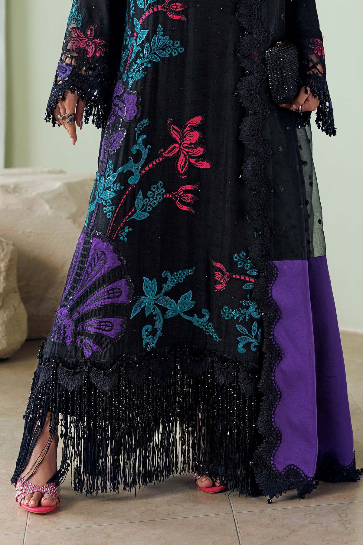 Maria B Soiree 2026 embroidered raw silk suit UK
