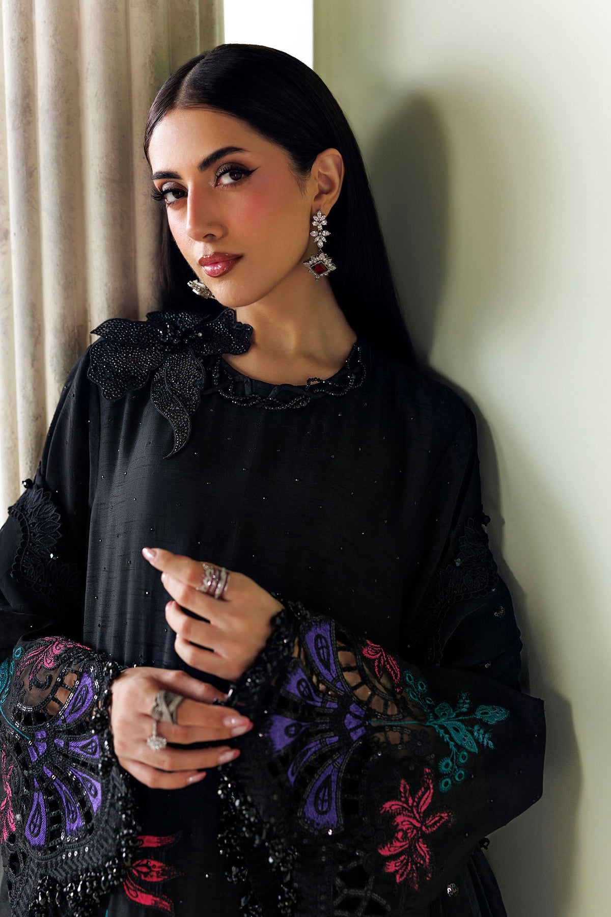 Maria B Soiree 2026 embroidered raw silk suit UK