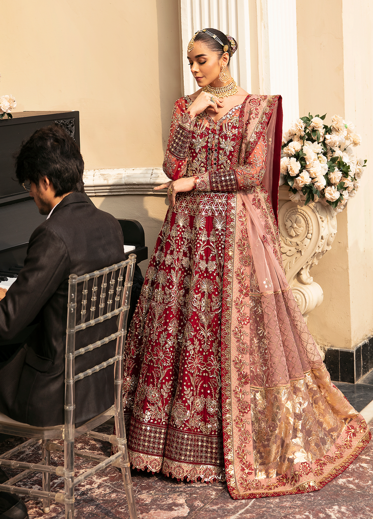 GULAAL | Embroidered Chiffon Pakistani designer dress is available @lebaasonline. The Pakistani Wedding dresses of Maria B, Gulaal can be customized for Bridal/party wear. Get express shipping in UK, USA, France, Germany for Asian Outfits USA. Maria B Sale online can be availed here!!