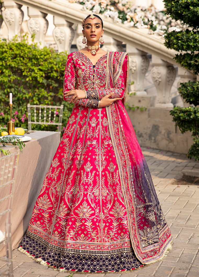 GULAAL | Embroidered Chiffon Pakistani designer dress is available @lebaasonline. The Pakistani Wedding dresses of Maria B, Gulaal can be customized for Bridal/party wear. Get express shipping in UK, USA, France, Germany for Asian Outfits USA. Maria B Sale online can be availed here!!