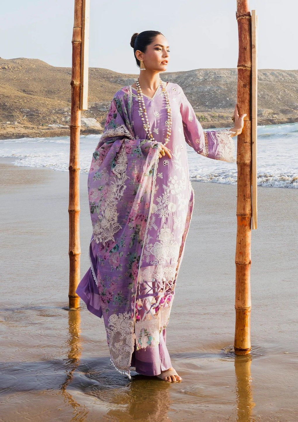 ELAF | HAI KUCH" FESTIVE LAWN 2024 | EHK-02A Banafsha - LebaasOnline 