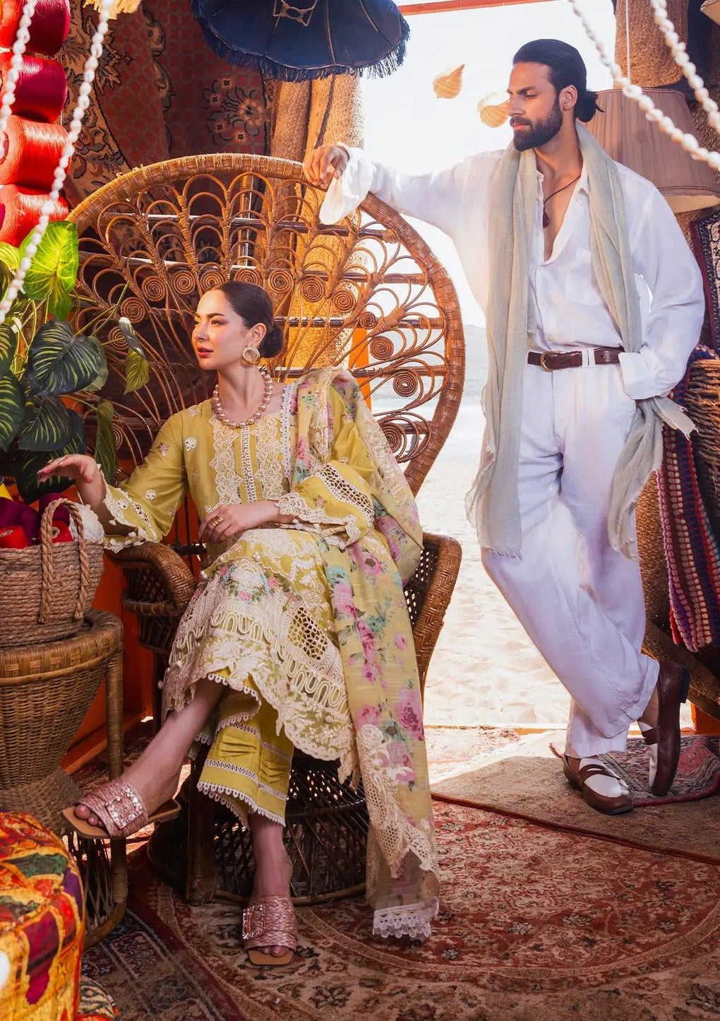 ELAF | HAI KUCH" FESTIVE LAWN 2024 | EHK-02B Nargis - LebaasOnline 