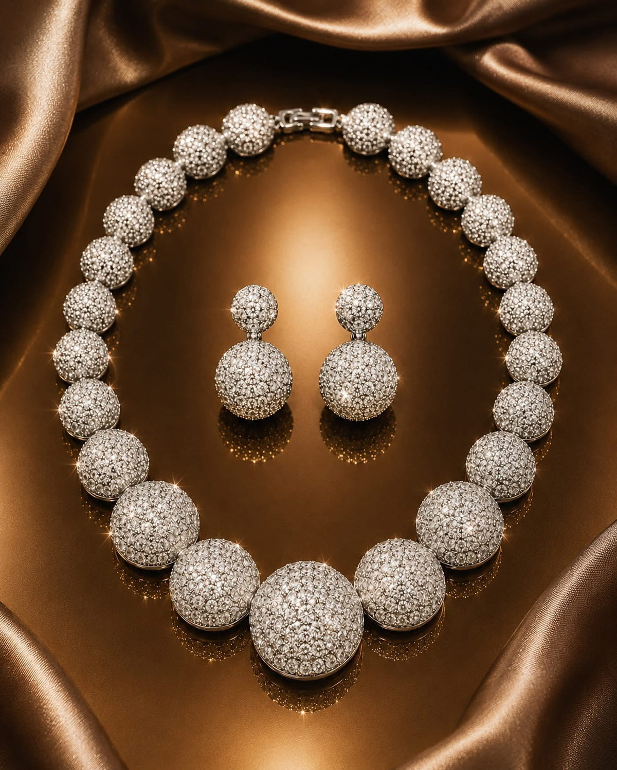 Celestia Pavé Sphere Necklace & Earring Set