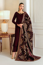 Load image into Gallery viewer, Buy Baroque Pakistani Designer Embroidered Velvet Shawl with discount code and sale price. Shop Pakistani Clothes Online UK- BAROQUE Chiffon for Wedding, Luxury Lawn 2022 Embroidered Chiffon, Velvet Suits, Winter dresses &amp; Bridal Wear &amp; Ready Made Suits for Pakistani Party Wear UK and USA at LebaasOnline.