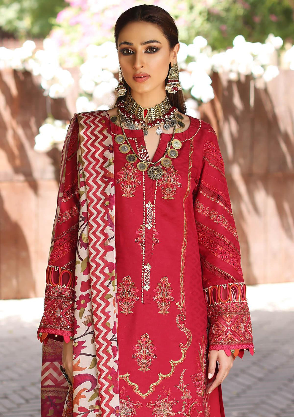 Buy KAHF | Lawn Collection Pakistani Embroidered Clothes For Women at Our Online Designer Boutique UK, Indian & Pakistani Wedding dresses online UK, Asian Clothes UK Jazmin Suits USA, Baroque Chiffon Collection 2025 & Eid Collection Outfits in USA on express shipping available @ Lebaasonline.