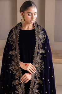 Buy BAROQUE | EMBROIDERED VELVET SHAWL 2023, Pakistani Designer Shawl with discount code and sale price. Shop Pakistani Clothes Online UK- BAROQUE Chiffon for Wedding, Luxury Lawn 2023 Embroidered Chiffon, Velvet Suits, Winter dresses & Bridal Wear & Ready Made Suits for Pakistani Party Wear UK and USA at LebaasOnline.