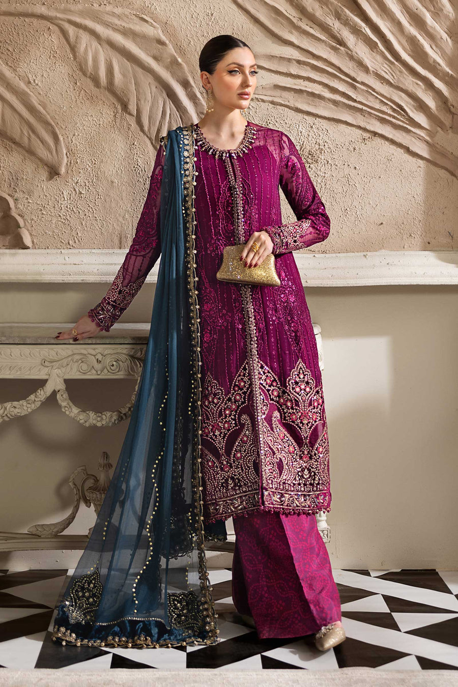 Buy Maria B Mbroidered Chiffon 2025 | MPC-25-102 Chiffon Pakistani designer dresses in UK from our website We have all Pakistani designer clothes of Maria b Chiffon 2025 Imrozia, Sobia Nazir Various Pakistani boutique dresses can be bought online from our website Lebaasonline in UK , USA, America