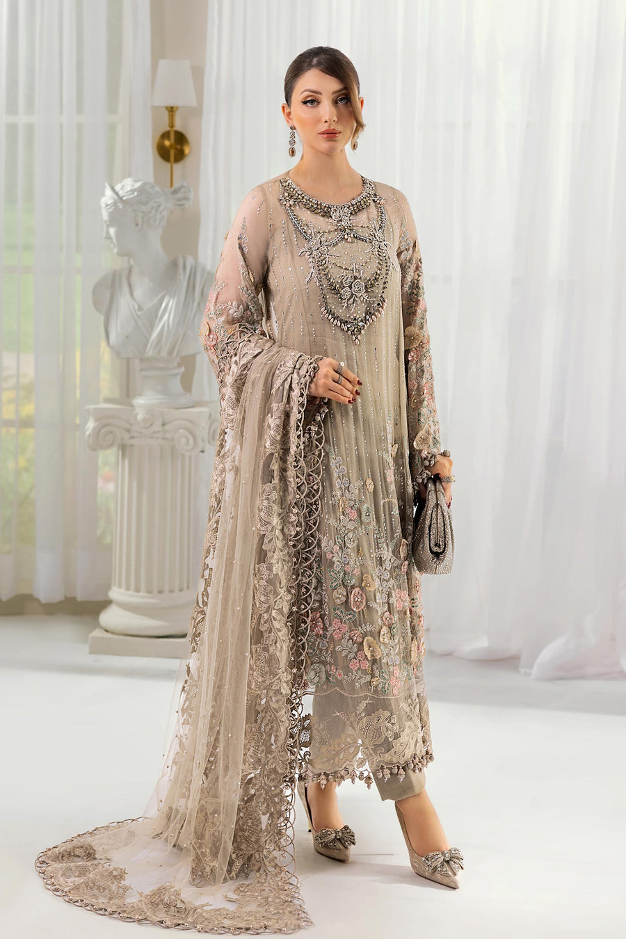 Buy Maria B Mbroidered Chiffon 2025 | MPC-25-107 Chiffon Pakistani designer dresses in UK from our website We have all Pakistani designer clothes of Maria b Chiffon 2025 Imrozia, Sobia Nazir Various Pakistani boutique dresses can be bought online from our website Lebaasonline in UK , USA, America