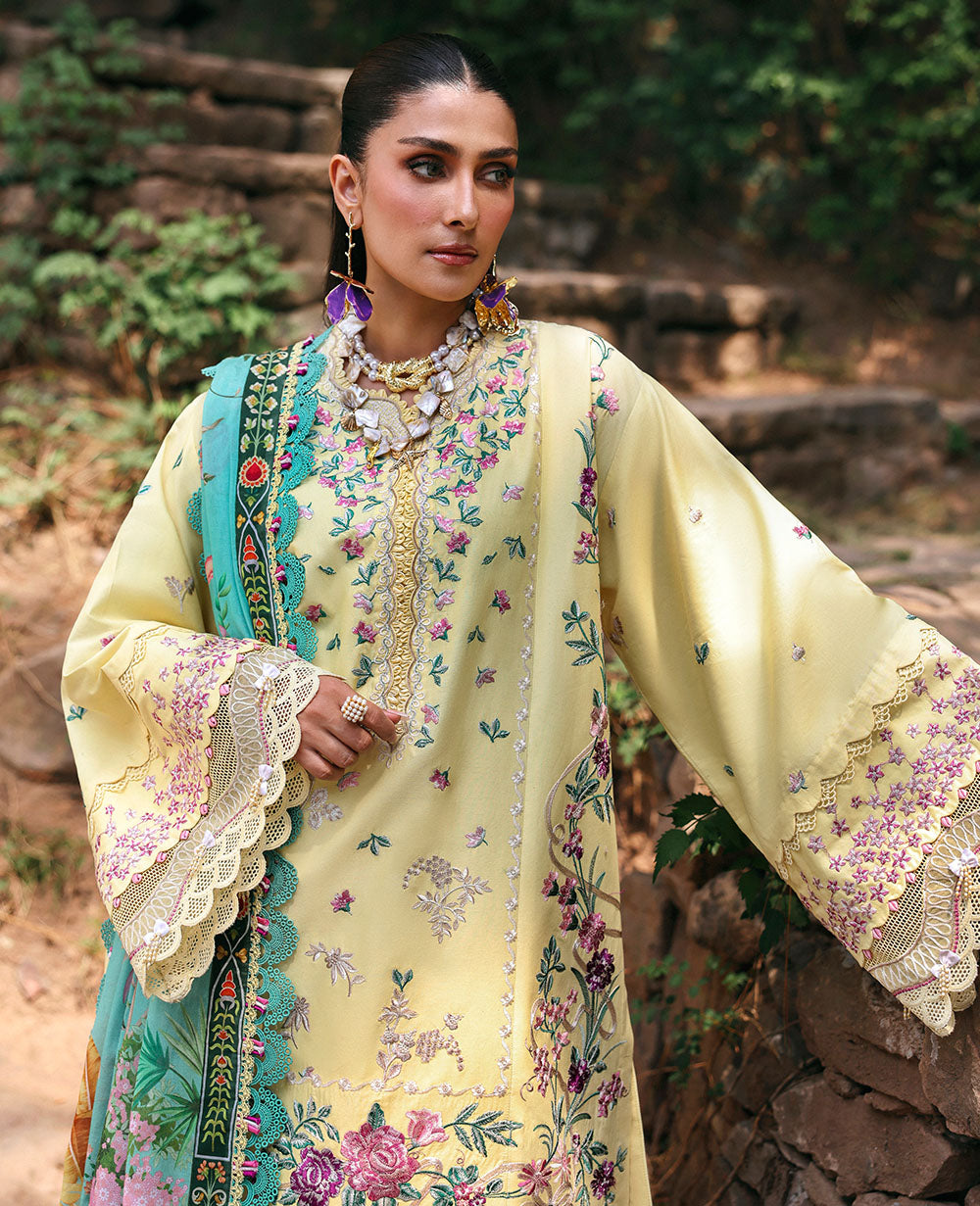 Buy Republic Womenswear | TALIA Summer Lawn '25 | LINA (D3-A) wear for the Pakistani look. The heavy embroidery salwar kameez, Designer designs of Republic women's wear, Maria B, Asim Jofa, Crimson are available in our Pakistani designer boutique. Get Velvet suits in UK USA, UAE, France from Lebaasonline @ Sale Prize.