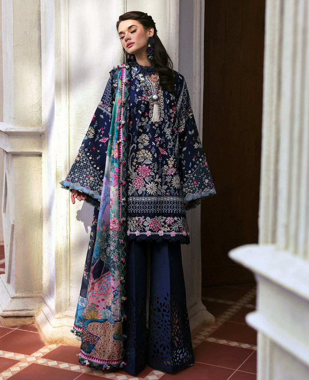 Buy Republic Womenswear | KALANI EID Luxury Lawn '25 | NYRA (D5-B) wear for the Pakistani look. The heavy embroidery salwar kameez, Designer designs of Republic women's wear, Maria B, Asim Jofa, Crimson are available in our Pakistani designer boutique. Get Velvet suits in UK USA, UAE, France from Lebaasonline @ Sale Prize.