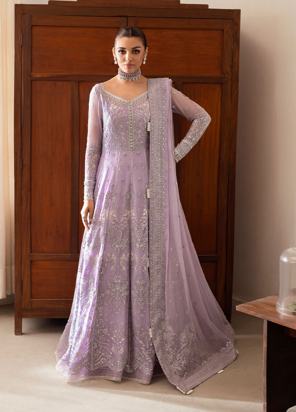 GULAAL | Reverie Unstitched Embroidered Chiffon '25 Pakistani designer dress is available @lebaasonline. The Pakistani Wedding dresses of Maria B, Gulaal can be customized for Bridal/party wear. Get express shipping in UK, USA, France, Germany for Asian Outfits USA. Maria B Sale online can be availed here!!