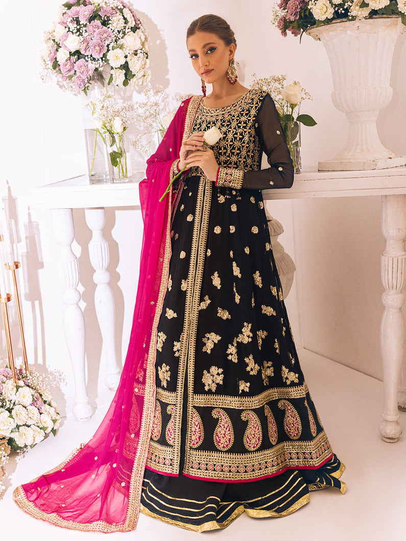 ROHEENAZ | SAWARIYA LUXURY KALIDAAR CHIFFON '23 exclusively available @ lebasonline. We have express shipping of Pakistani Wedding dresses 2023 of Maria B Lawn 2022, Gulaal lawn 2022. The Pakistani Suits UK is available in customized at doorstep in UK, USA, Germany, France, Belgium, UAE, Dubai from lebaasonline. 