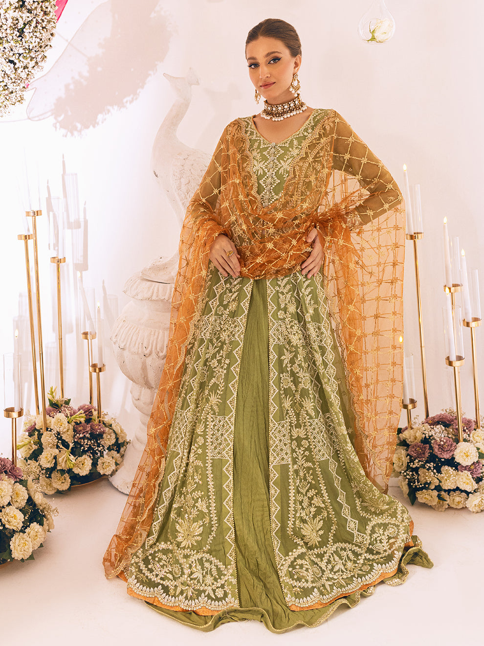 ROHEENAZ | SAWARIYA LUXURY KALIDAAR CHIFFON '23 exclusively available @ lebasonline. We have express shipping of Pakistani Wedding dresses 2023 of Maria B Lawn 2022, Gulaal lawn 2022. The Pakistani Suits UK is available in customized at doorstep in UK, USA, Germany, France, Belgium, UAE, Dubai from lebaasonline. 