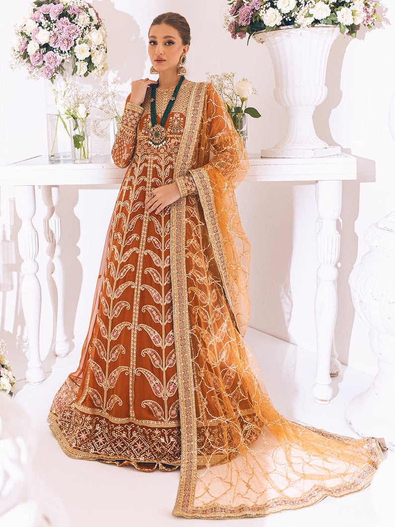 ROHEENAZ | SAWARIYA LUXURY KALIDAAR CHIFFON '23 exclusively available @ lebasonline. We have express shipping of Pakistani Wedding dresses 2023 of Maria B Lawn 2022, Gulaal lawn 2022. The Pakistani Suits UK is available in customized at doorstep in UK, USA, Germany, France, Belgium, UAE, Dubai from lebaasonline. 