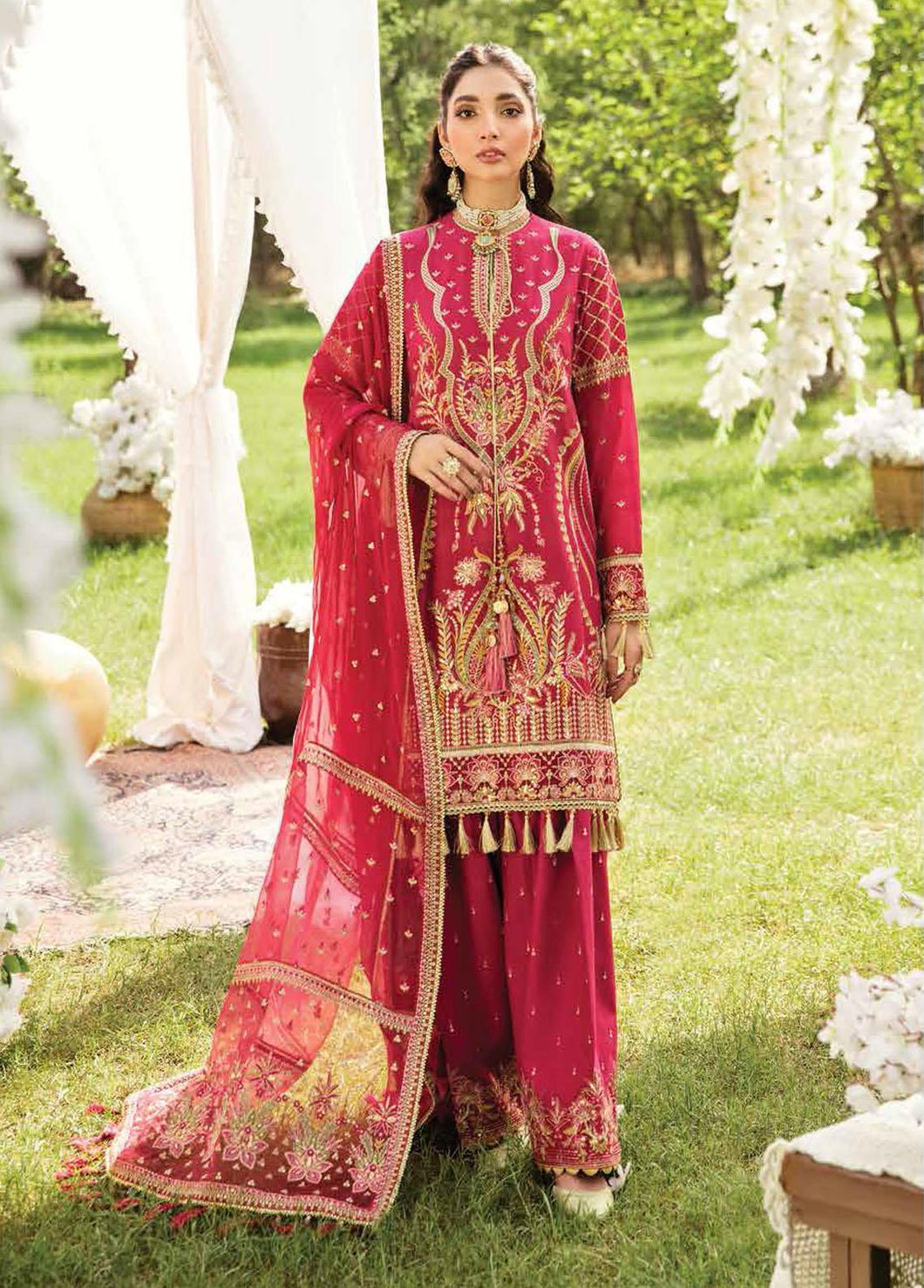 AFROZEH | GUL BAHAAR FESTIVE COLLECTION'22 SUITS Luxury Collection. This Pakistani Bridal dresses online in USA of Afrozeh La Fuchsia Collection is available our official website. We, the largest stockists of Afrozeh La Fuchsia Maria B Wedding dresses USA Get Wedding dress in USA UK, UAE, France from Lebaasonline.
