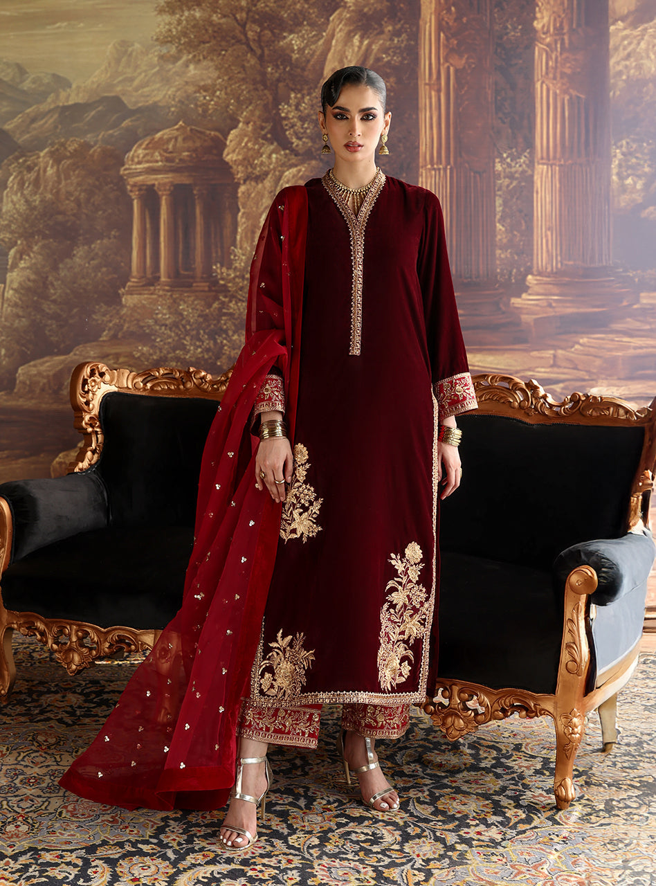 ZAINAB CHOTTANI VELURA VELVET EDIT '25 Velvet salwar kameez UK, Embroidered Collection at our Pakistani Designer Dresses Online Boutique. Pakistani Clothes Online UK- SALE, Zainab Chottani Wedding Suits, Luxury Lawn & Bridal Wear & Ready Made Suits for Pakistani Party Wear UK on Discount Price