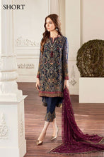 Load image into Gallery viewer,  Buy Baroque | Embroidered Chiffon 3 Piece Suit BQC-01 ROUGE NavyCollection 2025 Online at Great Price! Available For UK, France &amp; Germany. Baroque dresse from Pakistan &amp; for SALE in the UK, USA, Manchester &amp; London. Book now ready to wear &amp; unstitched. Shop Wedding, festive, summer or winter branded outfits from Lebaasonline 