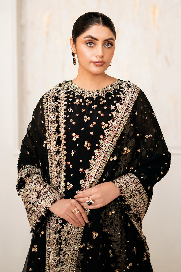 Buy Baroque | Embroidered Chiffon Unstitched 3Pc UF-4038Online at Great Price! Available For UK, France & Germany. Baroque dresse from Pakistan & for SALE in the UK, USA, Manchester & London. Book now ready to wear & unstitched. Shop Wedding, festive, summer or winter branded outfits from Lebaasonline 