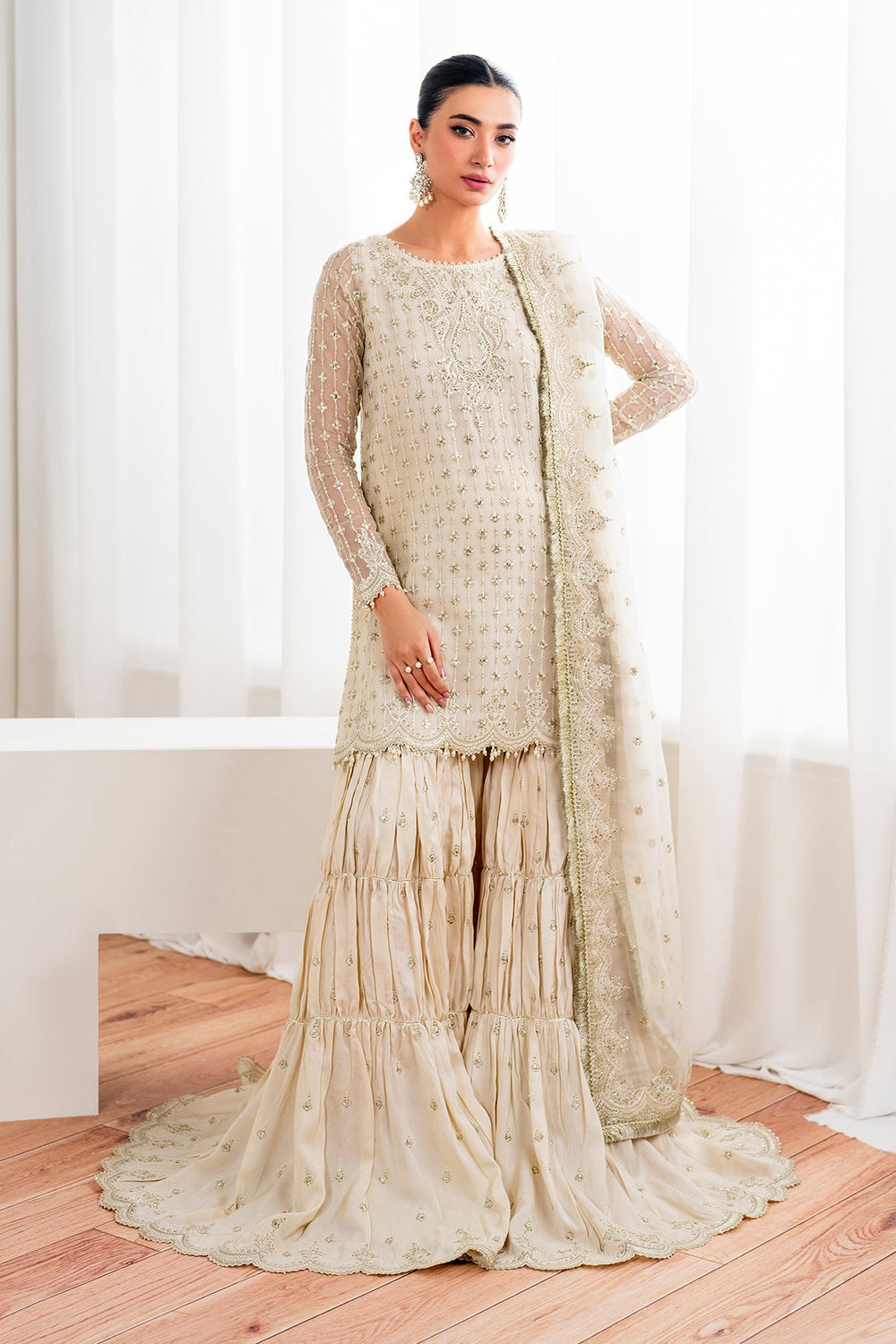 Buy Jazmin | EMBROIDERED CHIFFON SF-687. Online at Great Price! Available For UK, France & Germany. Baroque dresse from Pakistan & for SALE in the UK, USA, Manchester & London. Book now ready to wear & unstitched. Shop Wedding, festive, summer or winter branded outfits from Lebaasonline 