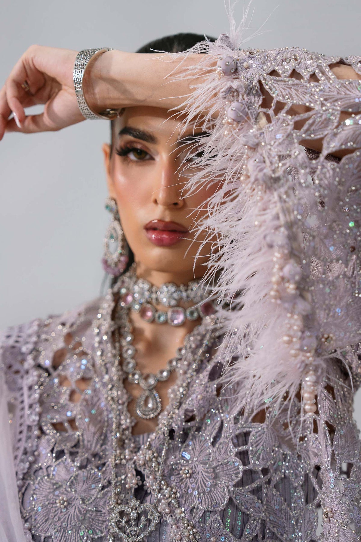 Maria B Mbroidered Wedding Edition '26 | BD-3105-Dusty Lilac