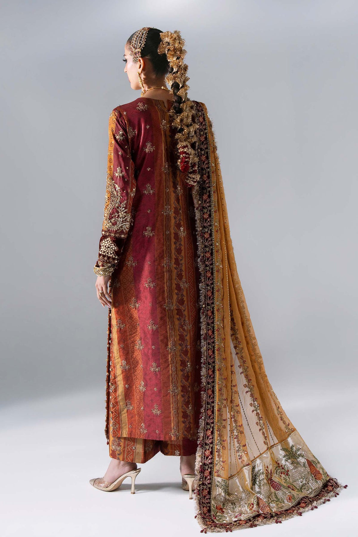 Maria B Embroidered Wedding Edition 2026 BD-3104 Maroon Crimson Pakistani Wedding Suit