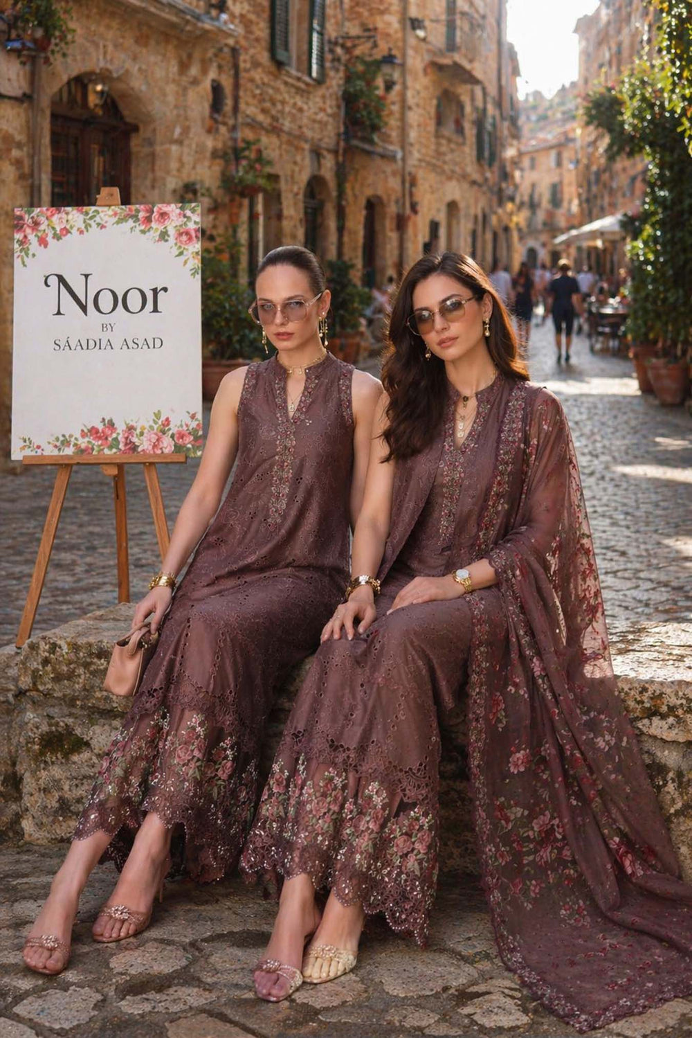 Noor Luxury Eid Schiffli Laserkari '26 - Vol 2 | D3 -Espresso Rose