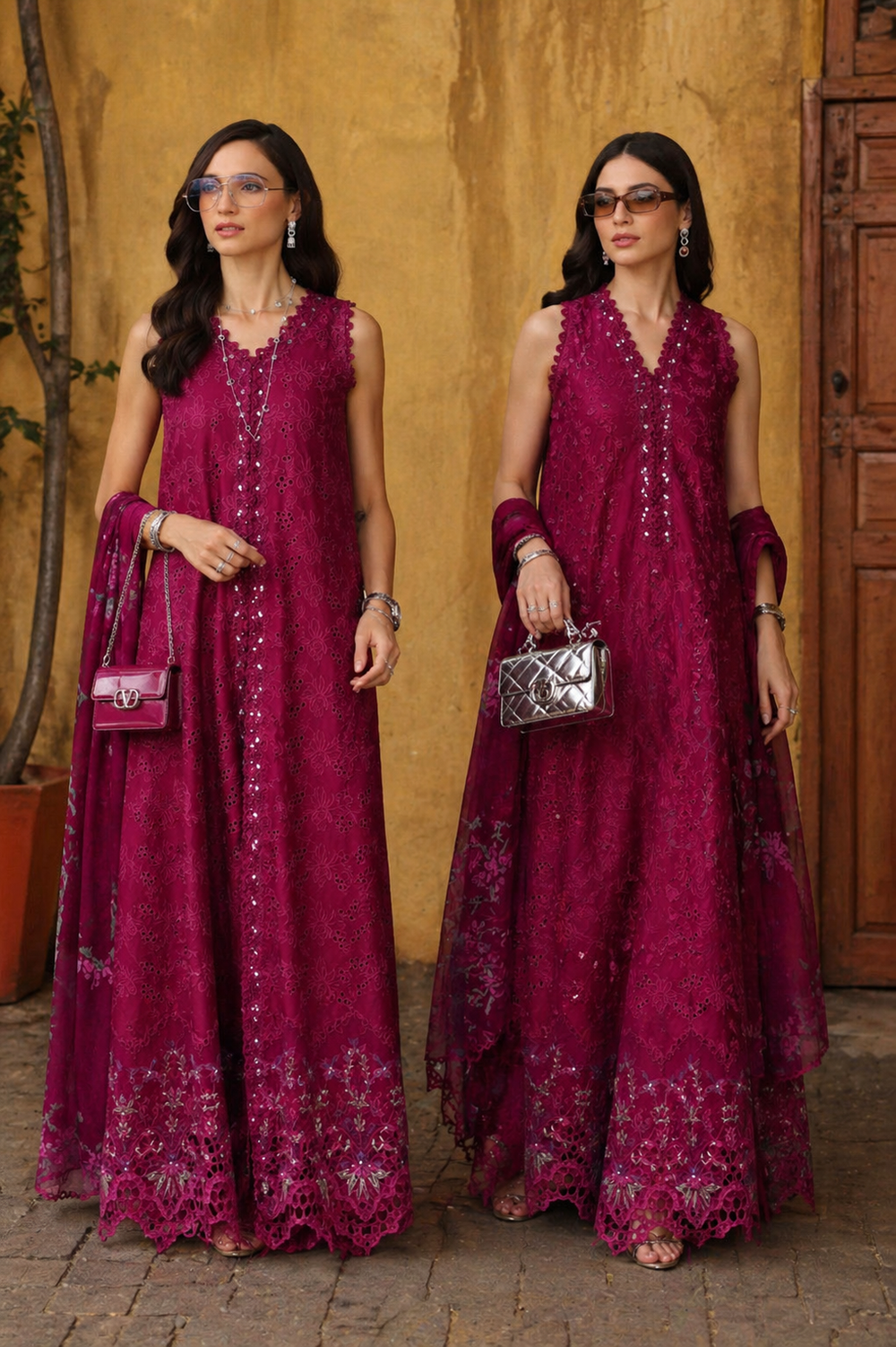 Buy Noor Luxury Eid Schiffli Laserkari '26 - Vol 2 | D4 -Fuchia Élégance Lawn Suit from Lebaasonline Largest Pakistani Clothes Stockist in the UK Shop Noor Pakistani Lawn 2026 EID COLLECTION Saira Shakira COLLECTION 2026 Afrozeh EID COLLECTION '26 ONLINE UK for Wedding, Party  NIKAH OUTFIT Indian & Pakistani Summer Dresses UK USA UAE DUBAI Manchester 