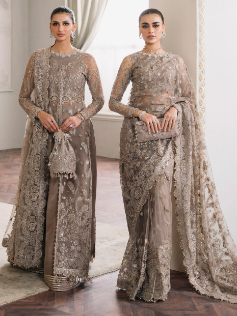 Buy Baroque |  Embroidered Luxury Net Unstitched 3Pc Suit EC-06. Online at Great Price! Available For UK, France & Germany. Baroque dresse from Pakistan & for SALE in the UK, USA, Manchester & London. Book now ready to wear & unstitched. Shop Wedding, festive, summer or winter branded outfits from Lebaasonline 