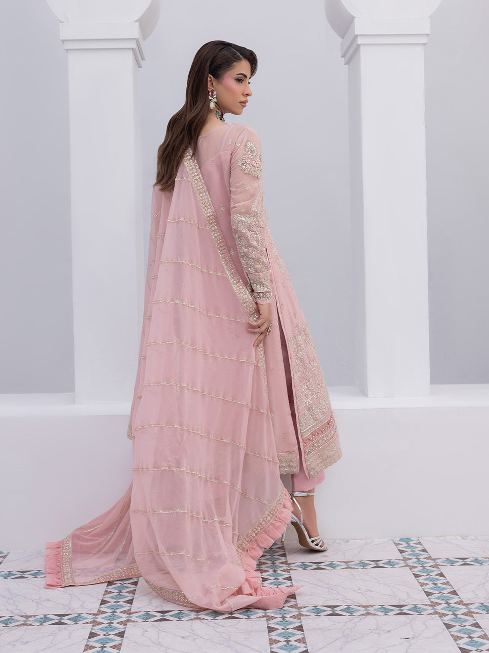 GULAAL | Maeri Luxury Chiffion Unstitched '26 | Perle Pakistani designer dress is available @lebaasonline. The Pakistani Wedding dresses of Maria B, Gulaal can be customized for Bridal/party wear. Get express shipping in UK, USA, France, Germany for Asian Outfits USA. Maria B Sale online can be availed here!!