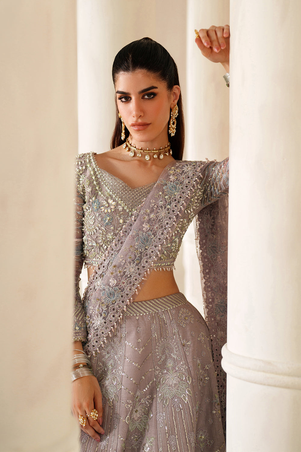 Baroque |  EMBROIDERED NET CH14-04 UNSTITCHED