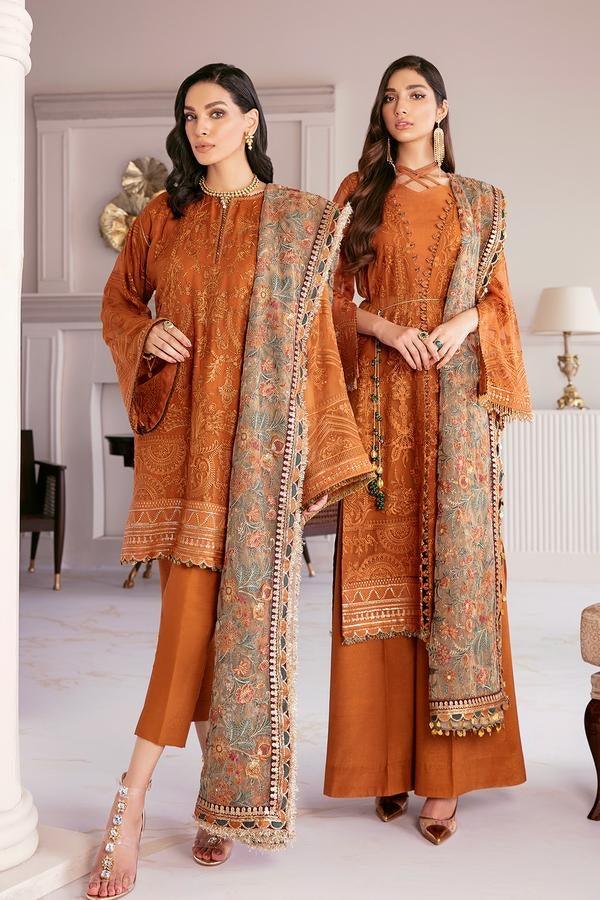 Buy Baroque | Embroidered Chiffon 3 Piece Suit BQ-08 Crystal Sugar - Collection 2025 Online at Great Price! Available For UK, France & Germany. Baroque dresse from Pakistan & for SALE in the UK, USA, Manchester & London. Book now ready to wear & unstitched. Shop Wedding, festive, summer or winter branded outfits from Lebaasonline 