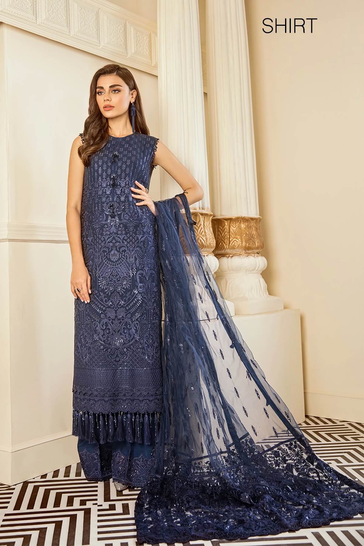 Buy Baroque | Embroidered Chiffon 3 Piece Suit BQ19-02 Delph - Collection 2025 Online at Great Price! Available For UK, France & Germany. Baroque dresse from Pakistan & for SALE in the UK, USA, Manchester & London. Book now ready to wear & unstitched. Shop Wedding, festive, summer or winter branded outfits from Lebaasonline 