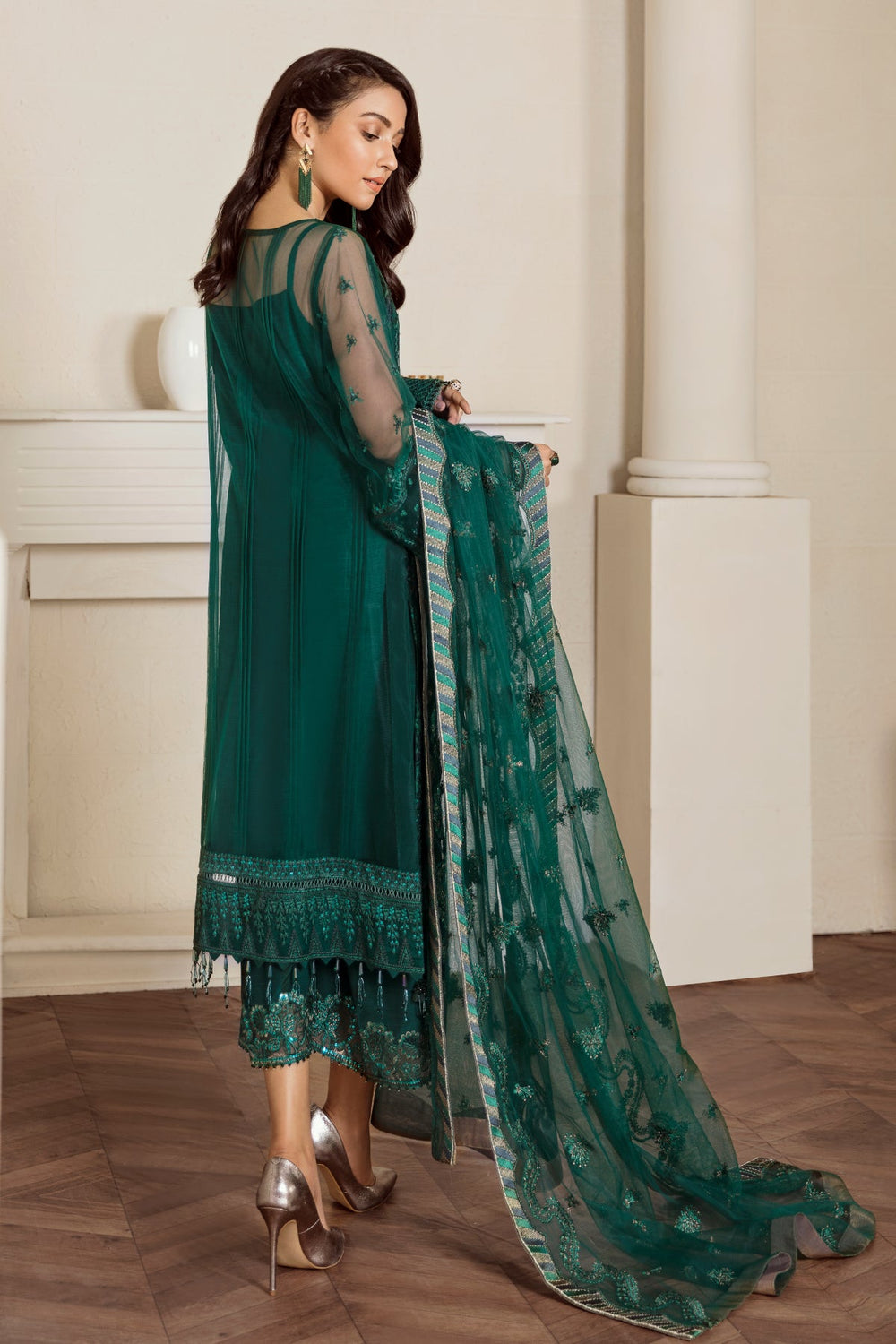 Buy EMBROIDERED NET SF-33 - Collection 2025 Online at Great Price! Available For UK, France & Germany. Baroque dresse from Pakistan & for SALE in the UK, USA, Manchester & London. Book now ready to wear & unstitched. Shop Wedding, festive, summer or winter branded outfits from Lebaasonline 