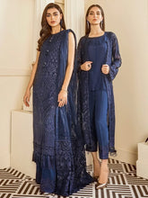 Load image into Gallery viewer, Buy Baroque | Embroidered Chiffon 3 Piece Suit BQ19-02 Delph - Collection 2025 Online at Great Price! Available For UK, France &amp; Germany. Baroque dresse from Pakistan &amp; for SALE in the UK, USA, Manchester &amp; London. Book now ready to wear &amp; unstitched. Shop Wedding, festive, summer or winter branded outfits from Lebaasonline 