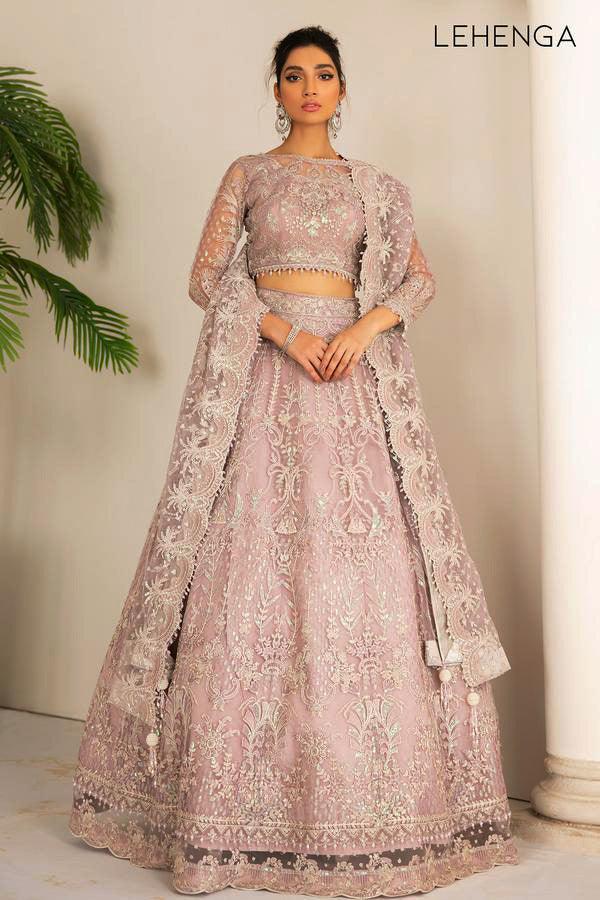 Baroque Chantelle Embroidered Chiffon 3 Piece Suit PINK SALT