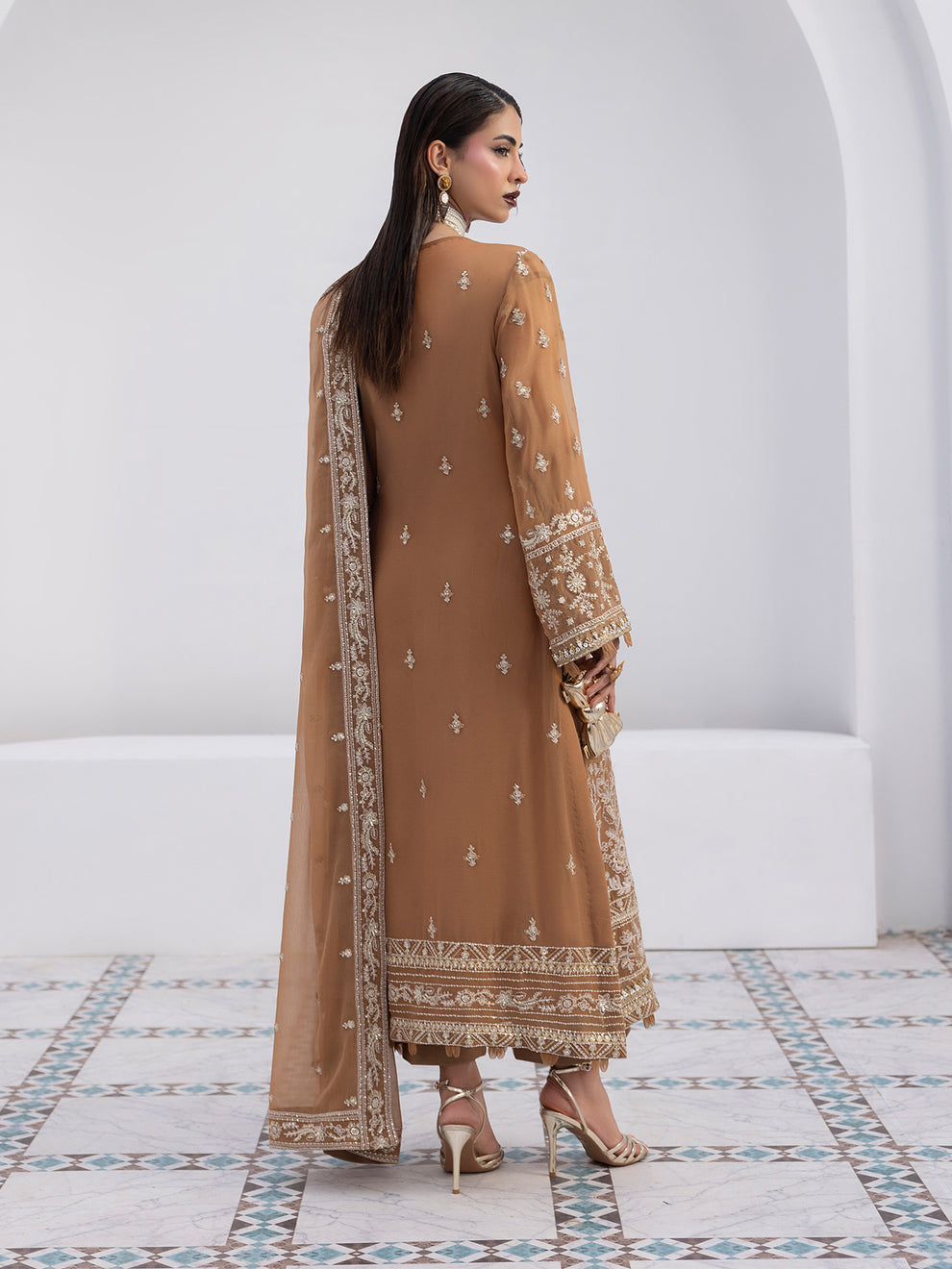 GULAAL | Maeri Luxury Chiffion '26 | Mirage Pakistani designer dress is available @lebaasonline. The Pakistani Wedding dresses of Maria B, Gulaal can be customized for Bridal/party wear. Get express shipping in UK, USA, France, Germany for Asian Outfits USA. Maria B Sale online can be availed here!!