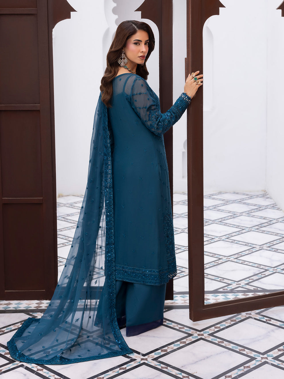 GULAAL | Maeri Luxury Chiffion Unstitched '26 | Mist Pakistani designer dress is available @lebaasonline. The Pakistani Wedding dresses of Maria B, Gulaal can be customized for Bridal/party wear. Get express shipping in UK, USA, France, Germany for Asian Outfits USA. Maria B Sale online can be availed here!!