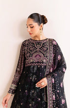 Load image into Gallery viewer, Xenia Formals Embroidered Chiffon Unstitched 3 Piece Suit - D-03 Nigira - XF25LFR - Black - Luxury Collection