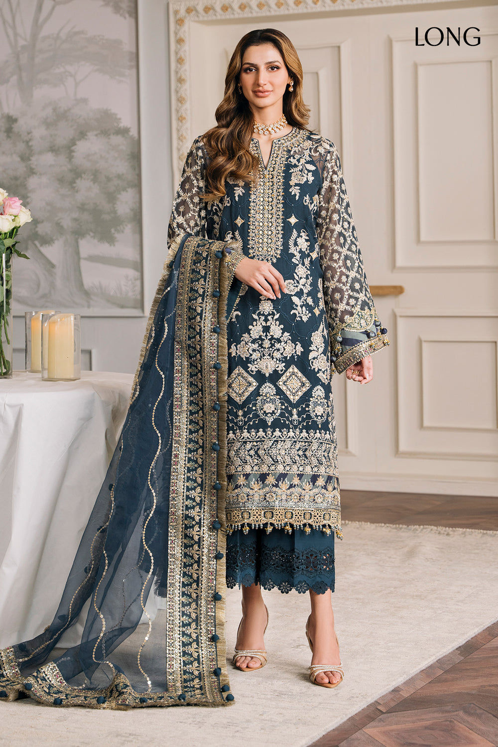 Buy Baroque | EMBROIDERED CHIFFON CH12-01.  Online at Great Price! Available For UK, France & Germany. Baroque dresse from Pakistan & for SALE in the UK, USA, Manchester & London. Book now ready to wear & unstitched. Shop Wedding, festive, summer or winter branded outfits from Lebaasonline 