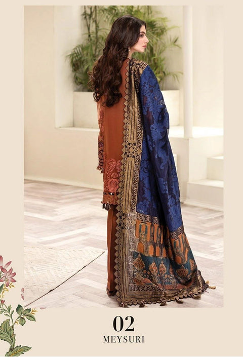 Buy Baroque | Jazmin Luxury Chiffon – Meysuri - Collection 2025 Online at Great Price! Available For UK, France & Germany. Baroque dresse from Pakistan & for SALE in the UK, USA, Manchester & London. Book now ready to wear & unstitched. Shop Wedding, festive, summer or winter branded outfits from Lebaasonline 