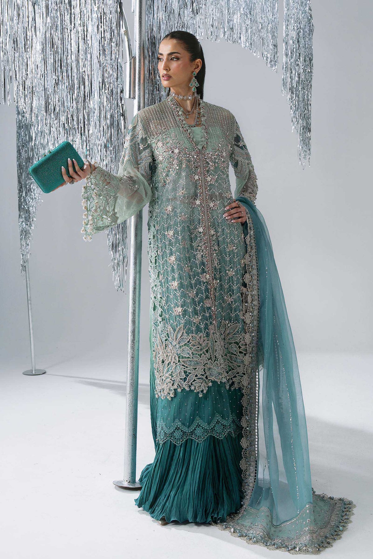 Maria B Mbroidered Wedding Edition '26 | BD-3107-Sea Green