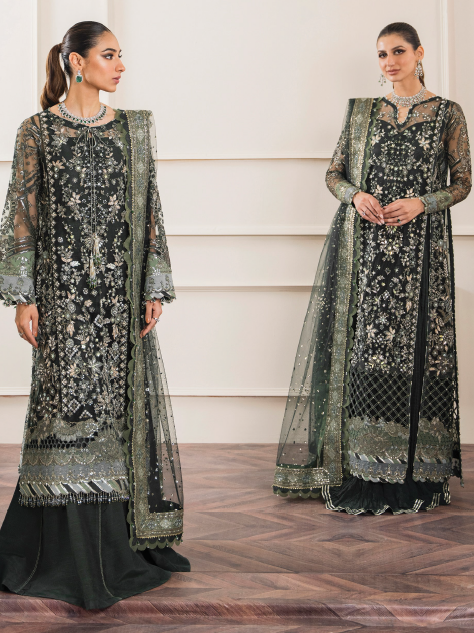 Buy Baroque | Embroidered Luxury Net Unstitched 3Pc Suit EC-05. Online at Great Price! Available For UK, France & Germany. Baroque dresse from Pakistan & for SALE in the UK, USA, Manchester & London. Book now ready to wear & unstitched. Shop Wedding, festive, summer or winter branded outfits from Lebaasonline 