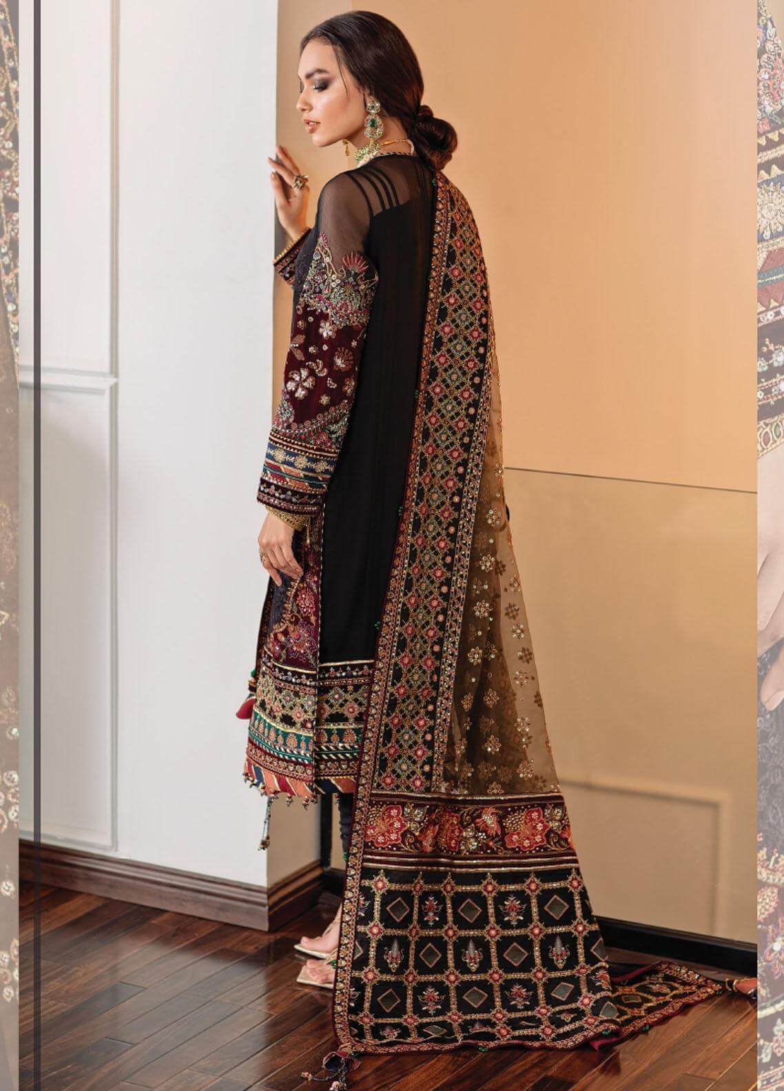 BAROQUE Chantelle Embroidered Chiffon Unstitched 3Pc Suit EC-04