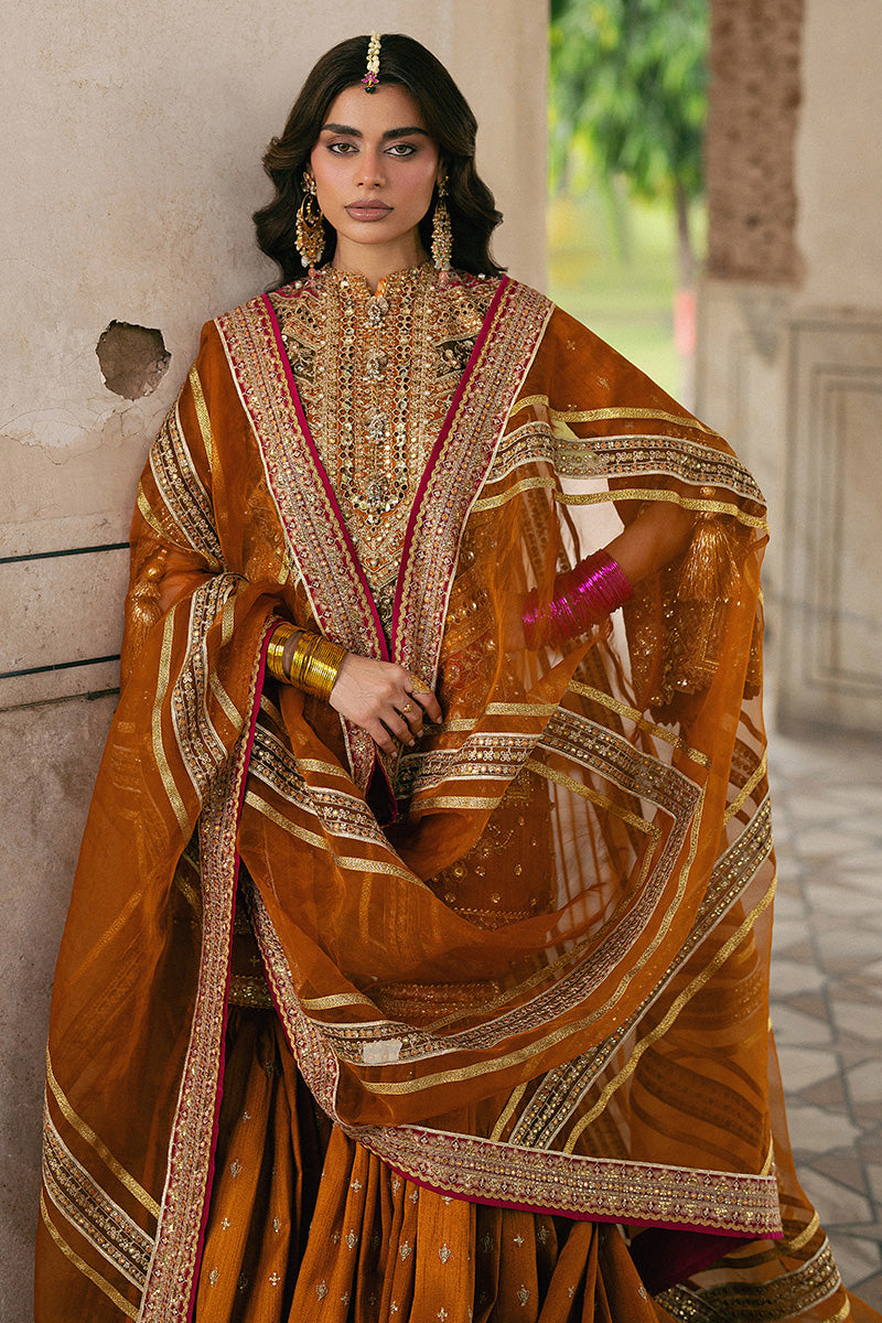 Mohsin Naveed Ranjha Ranjish orange Pakistani designer outfit
