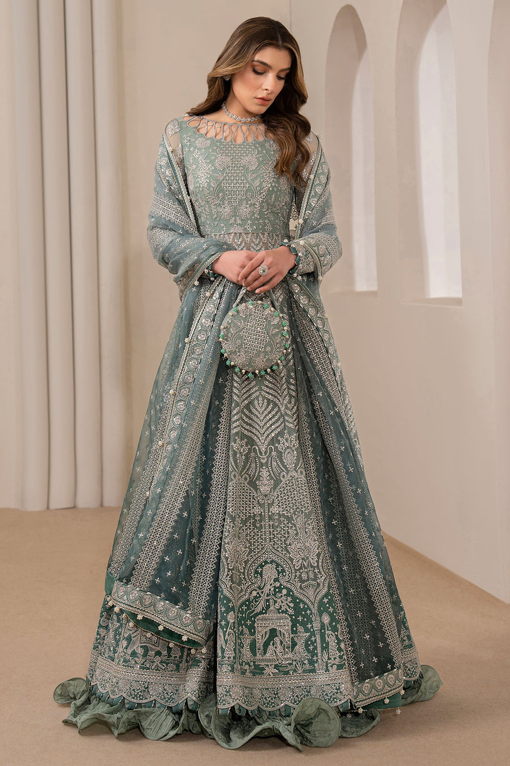 Buy Jazmin | EMBROIDERED CHIFFON WF'24-04  Online at Great Price! Available For UK, France & Germany. Baroque dresse from Pakistan & for SALE in the UK, USA, Manchester & London. Book now ready to wear & unstitched. Shop Wedding, festive, summer or winter branded outfits from Lebaasonline 