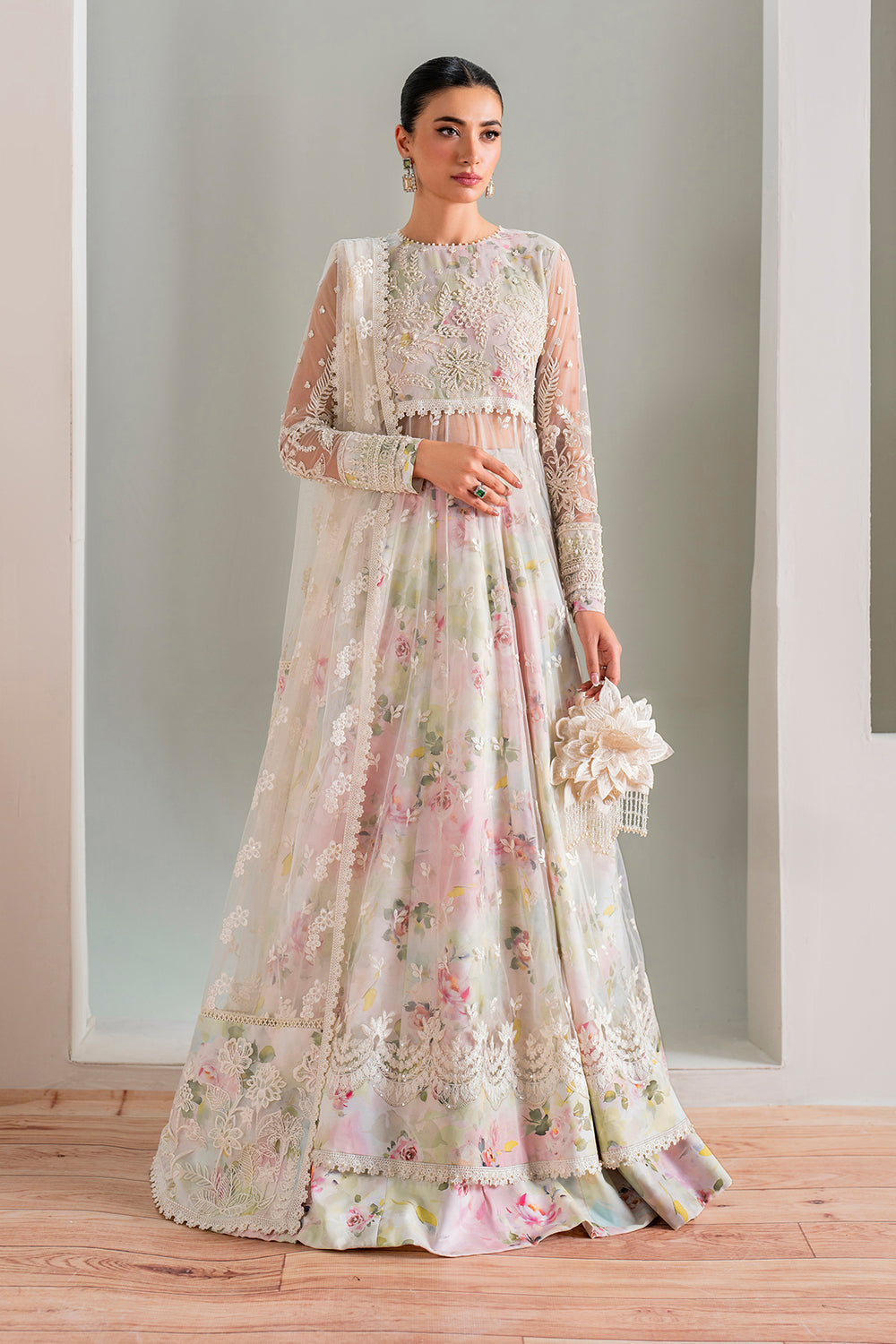 Buy Baroque | EMBROIDERED NET UF-686  Online at Great Price! Available For UK, France & Germany. Baroque dresse from Pakistan & for SALE in the UK, USA, Manchester & London. Book now ready to wear & unstitched. Shop Wedding, festive, summer or winter branded outfits from Lebaasonline 