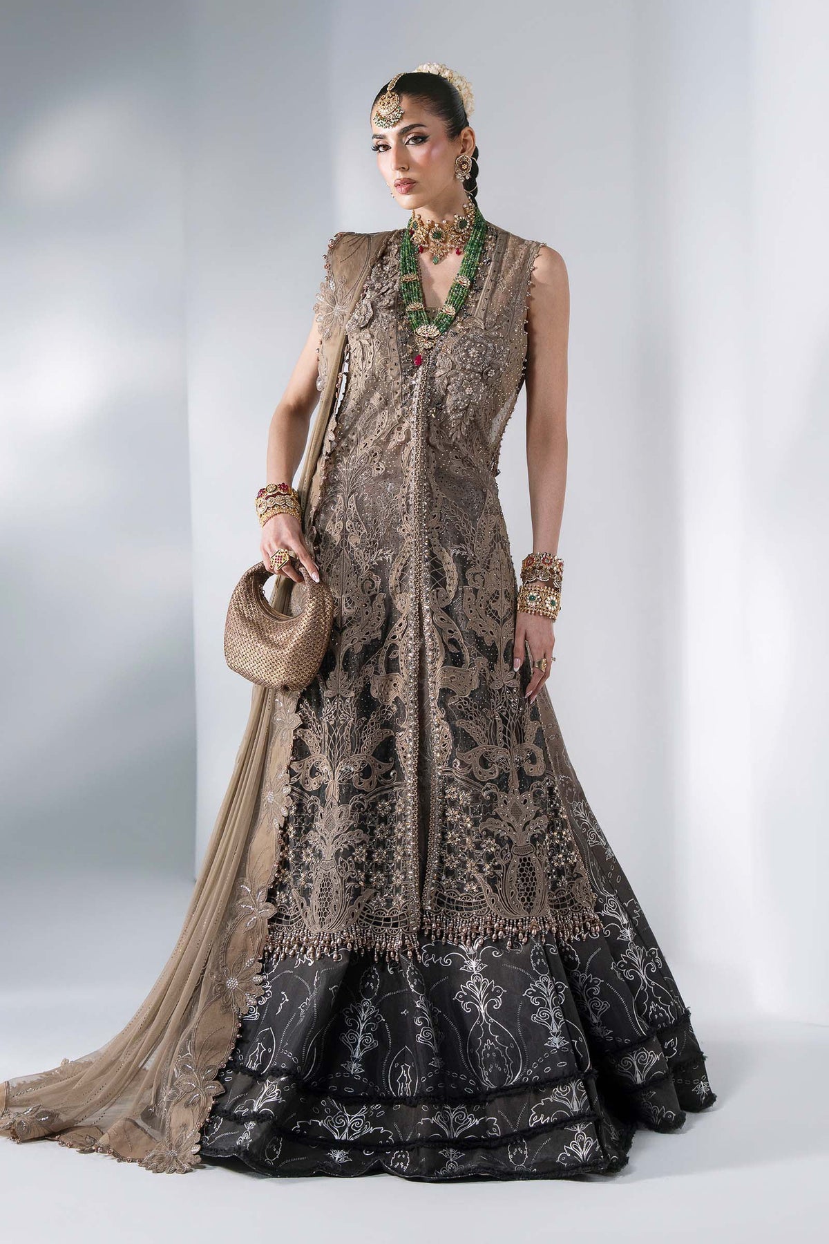 Maria B Mbroidered Wedding Edition '26 | BD-3102-Antique Bronze