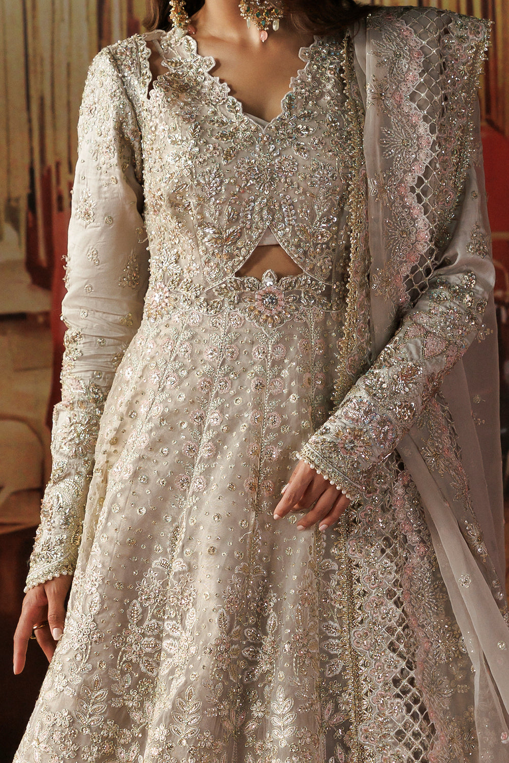 Afrozeh Mannat Pakistani wedding formal suit with organza dupatta