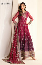 Load image into Gallery viewer, Xenia Formals Embroidered Chiffon Unstitched 3 Piece Suit - D-01 Nyami - XF25LFR - Pink - Luxury Collection